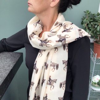 Dressage Horse Print Scarf - Hand Printed in the UK - free gift box personalisation