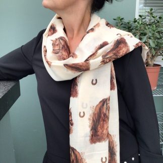 Horse Print Scarf - Hand Printed in the UK - free gift box personalisation