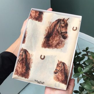 Horse Print Scarf - Hand Printed in the UK - free gift box personalisation