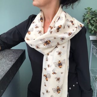 Bumble Bee Scarf - Hand Printed in the UK - FREE gift box personalisation