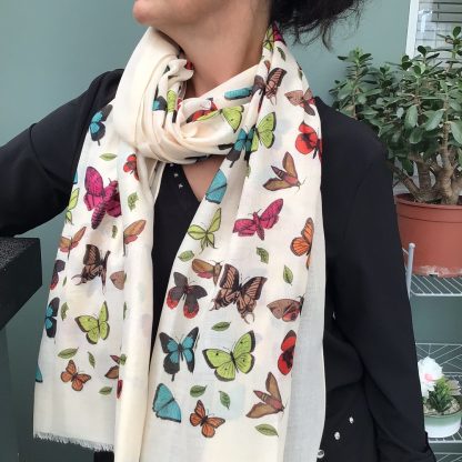 Butterfly Print Scarf - Hand Printed in the UK - FREE gift box personalisation - Image 5