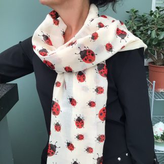 Ladybird Scarf - Hand Printed in the UK - FREE gift box personalisation