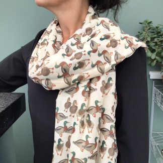 Duck Print Scarf - Hand Printed in the UK - FREE gift box personalisation