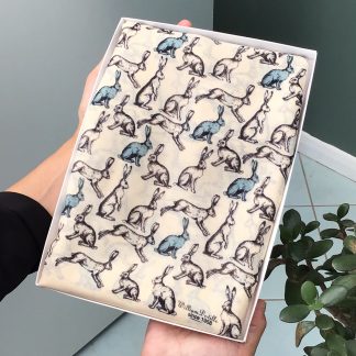 Hare Print Scarf - Hand Printed in the UK - FREE gift box personalisation