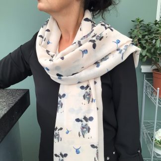 Cow Print Scarf - Hand Printed in the UK - FREE gift box personalisation