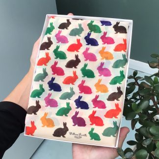 Colourful Rabbit Scarf - Hand Printed in the UK - FREE gift box personalisation