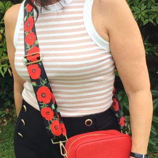 Poppy Print Bag Strap