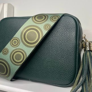 Green Retro Circles Bag Strap