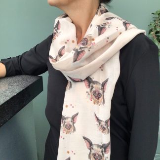 Cute Pigs on a Scarf - Hand Printed in the UK - FREE gift box personalisation