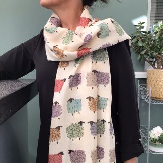 Sheep Print Scarf - Hand Printed in the UK