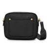 Black Crossbody Bag with two separate zipped compartments, and a detachable strap