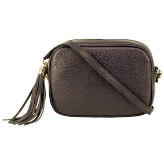 Chocolate Brown Crossbody Bag Single Zip. One main compartment with an internal side slip pocket and a detachable strap