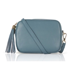 Goblin Blue Crossbody Bag Single Zip. One main compartment with an internal side slip pocket and a detachable strap