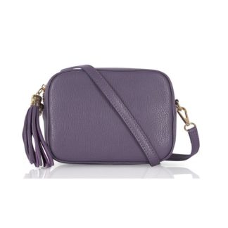 Mulled Grape Crossbody Bag Single Zip. One main compartment with an internal side slip pocket and a detachable strap