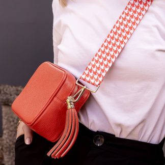 Burnt Orange Italian leather crossbody bag