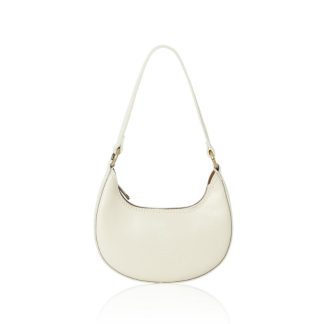 Cream genuine italian leather bag