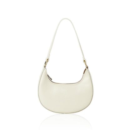 Cream genuine italian leather bag