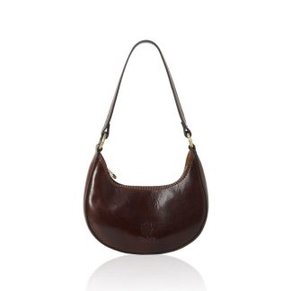 Dark Chocolate Brown genuine italian leather bag